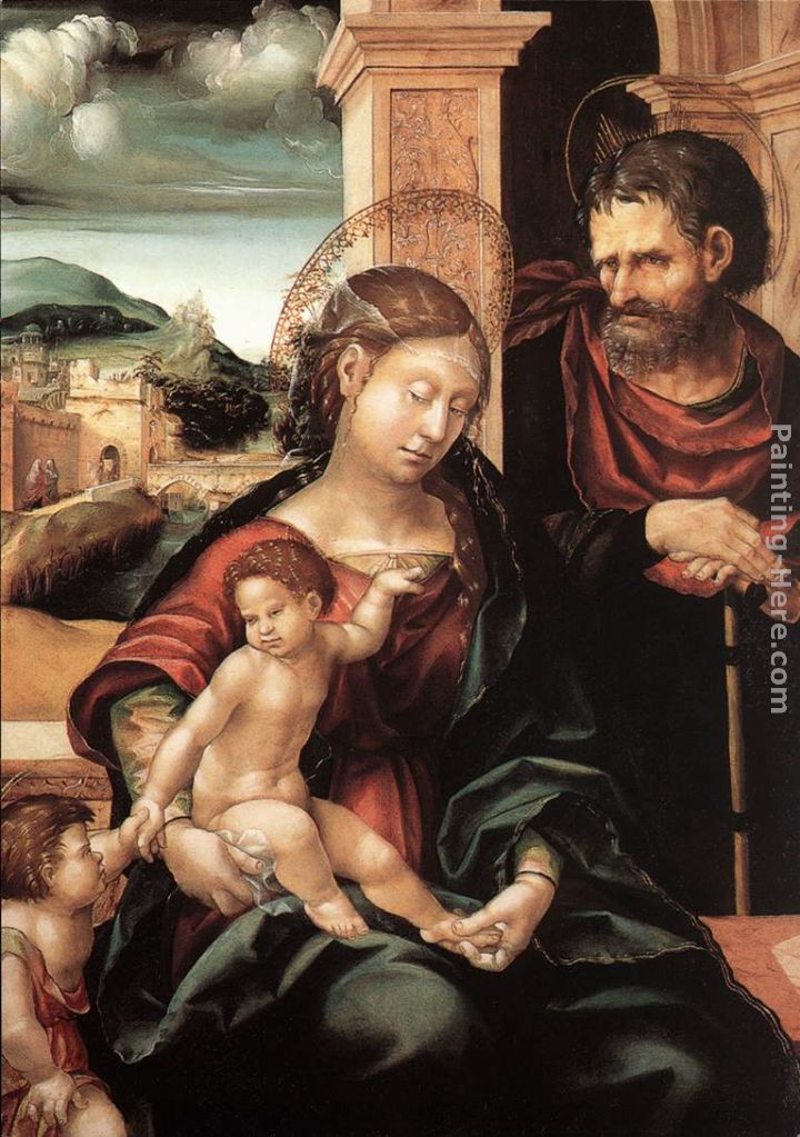 Holy Family with the Child St John painting - Hans the elder Burgkmair Holy Family with the Child St John art painting